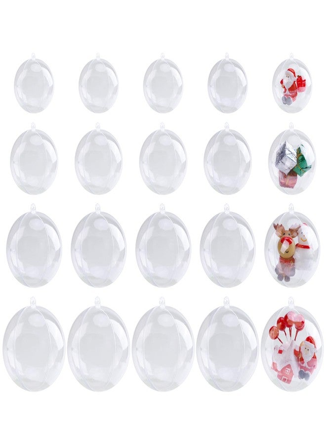 LYLYFAN 20 Pack Clear Plastic Fillable Ornament Ball for Christmas,Holiday, Wedding,Party,Home Decor 4 Sizes (50/60/70/80mm) - Image 1